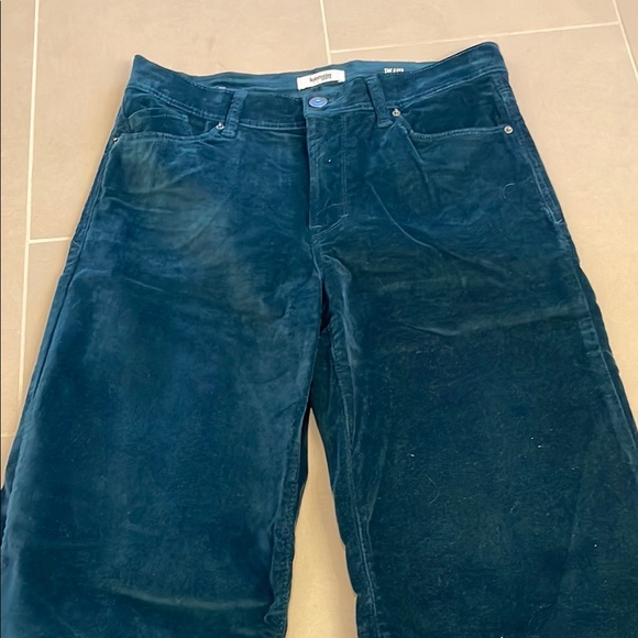 Women's Blue/GreenHi-Rise Wide Leg Velour Pants - Picture 2 of 7